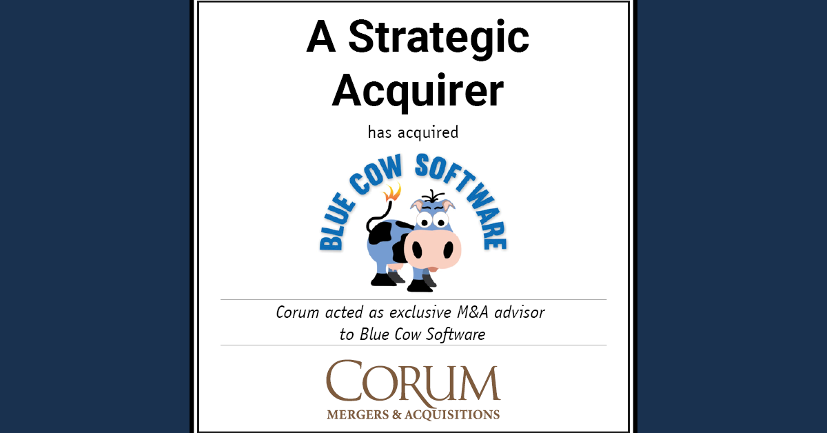 Strategic Acquirer Blue Cow Software Corum Group   BlueCow Strategic Unofficial Banner 