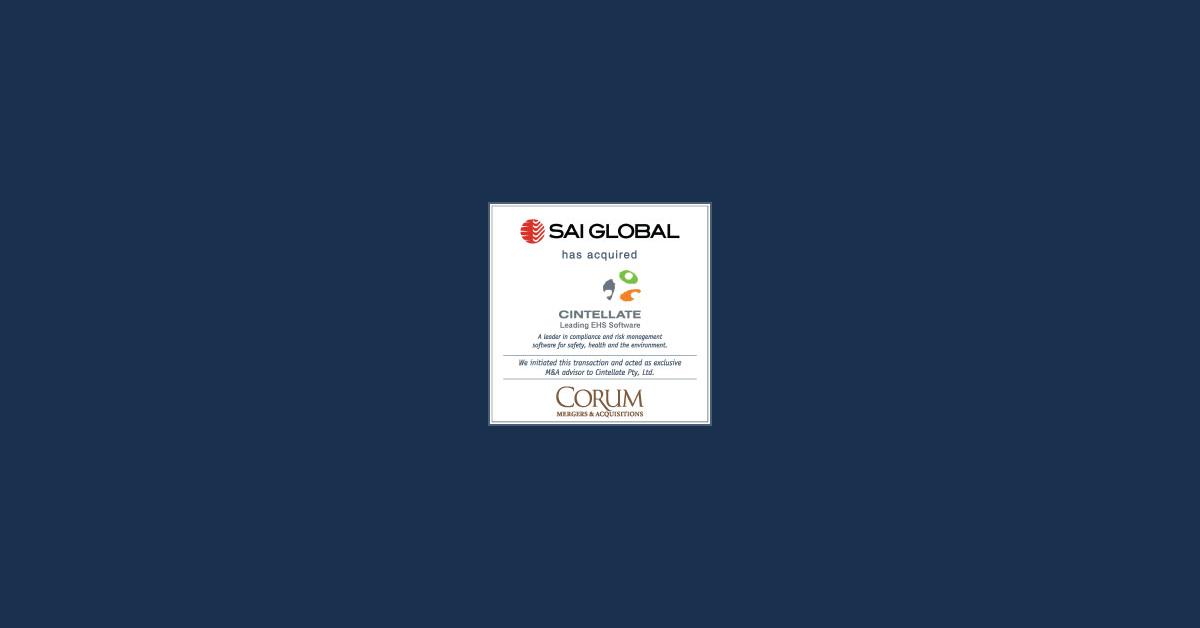 SAI Global Limited Cintellate Pty Ltd Corum Group